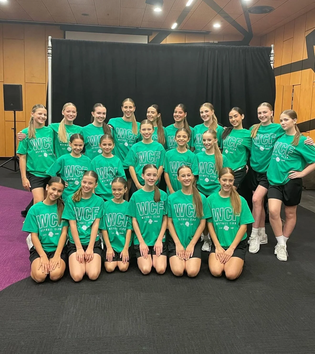 Senior jazz dancers in rehearsal, Studio 1