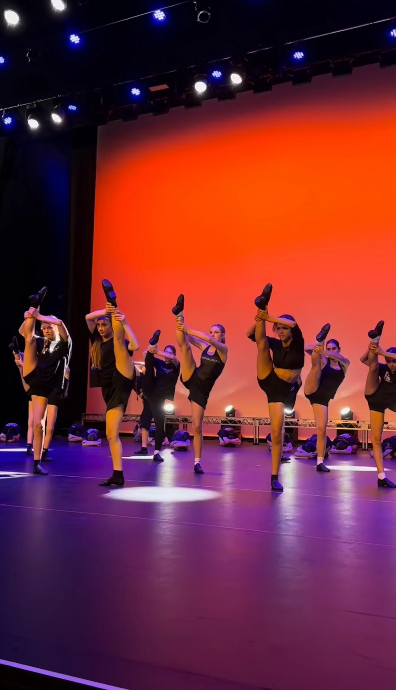 Adult tap class working through a rhythm combination, Studio 2
